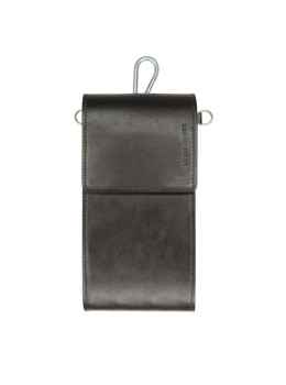 Тёмно-коричневая кожаная сумка-чехол для телефона Grande Pelle 706620