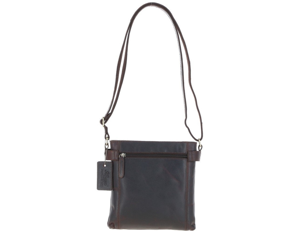 Темно-коричнева шкіряна сумка через плече Ashwood k45 Brn - Фотографія № 2