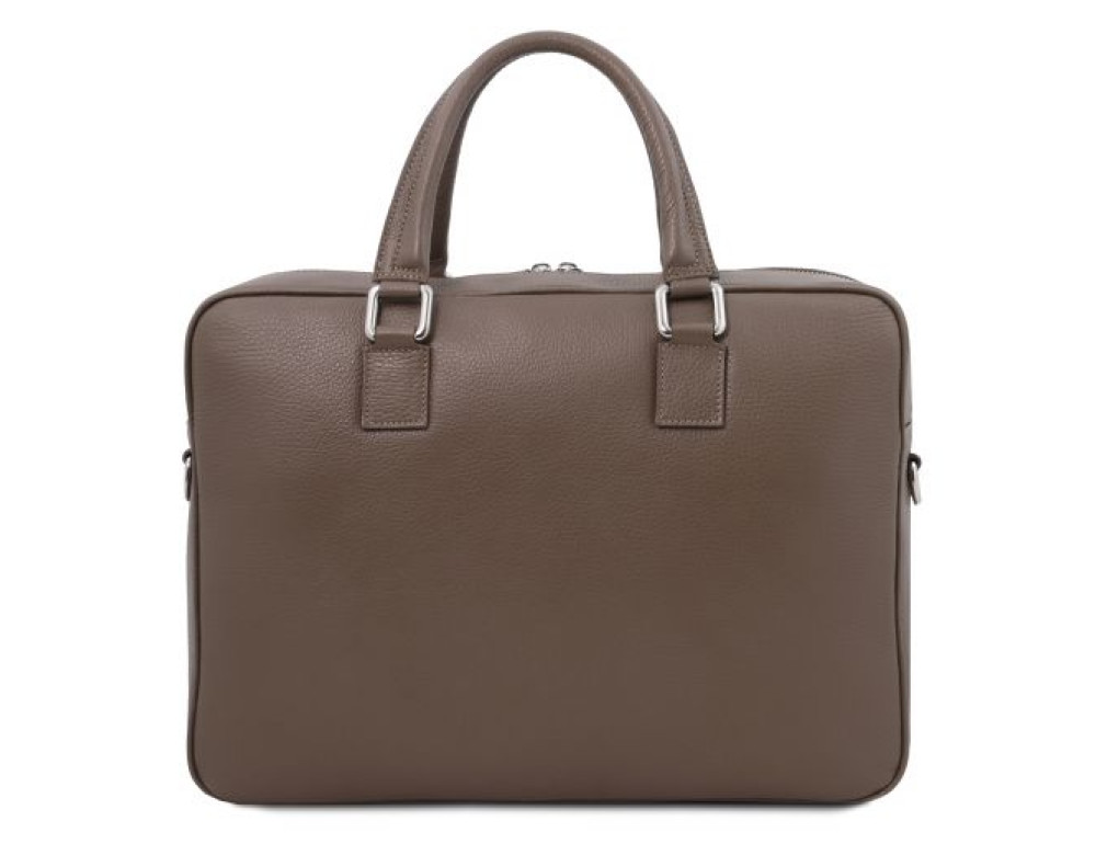 Темно-сіра шкіряна сумка під ноутбук TREVISO Tuscany Leather TL141986 DARK TAUPE - Фотографія № 4