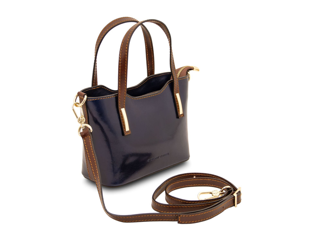 Темно-синя жіноча сумочка з натуральної шкіри Amelia Tuscany Leather TL142406 Navy - Фотографія № 2