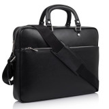 Чорний шкіряний портфель для ноутбука VIRGINIA CONTI V-01184A