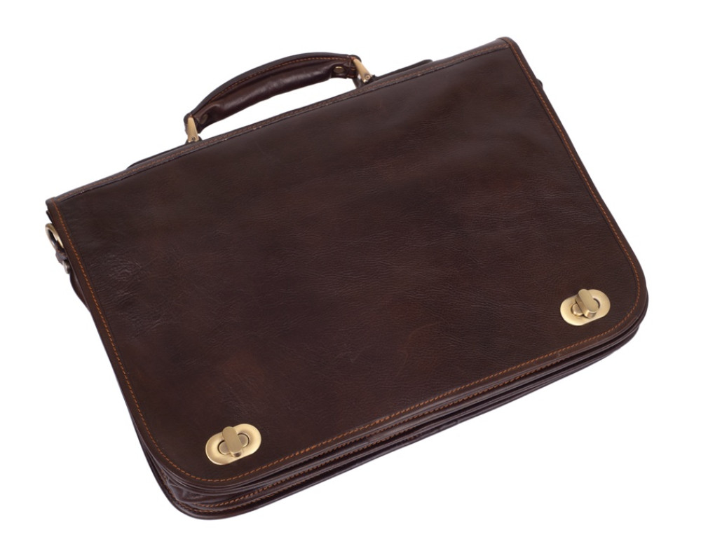 Коричневий шкіряний портфель VIRGINIA CONTI VCm141305/08810brown - Фотографія № 4
