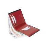 Чорний чоловічий шкіряний портмоне Visconti VSL26 BLK/RED Javelin c RFID