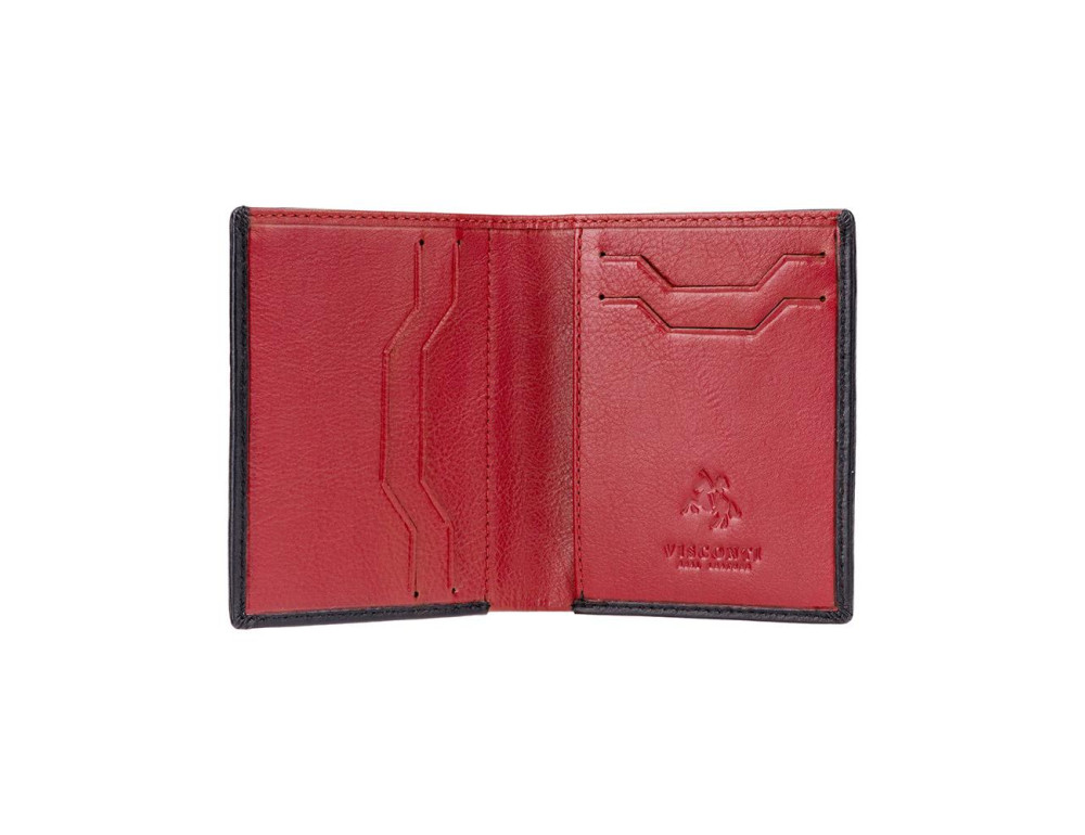 Чорний чоловічий шкіряний портмоне Visconti VSL26 BLK/RED Javelin c RFID - Фотографія № 3