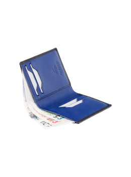Маленький шкіряний портмоне Visconti VSL26 BK/CB Javelin c RFID (Black Cobalt)