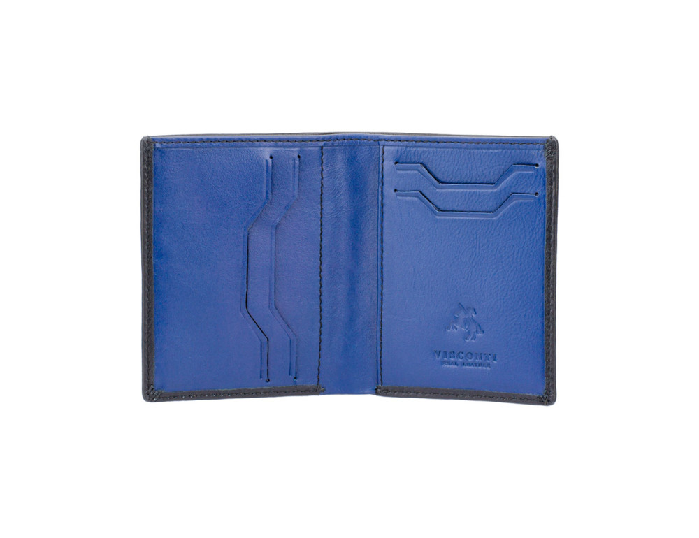 Маленький шкіряний портмоне Visconti VSL26 BK/CB Javelin c RFID (Black Cobalt) - Фотографія № 5