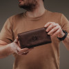 Велике шкіряне портмоне з клапаном Vittorio Safino К16 Crazy Brown