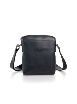 Мужская кожаная сумка через плечо Vittorio Safino VS092 Crazy Black Черная