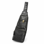 Шкіряна сумка-слінг Hill Burry 15122/WHB Black - Фотографія № 100