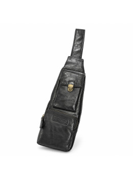Шкіряна сумка-слінг Hill Burry 15122/WHB Black