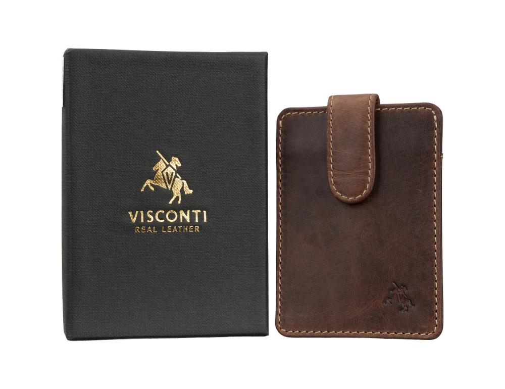 Шкіряний картхолдер Visconti VT92 CHT/BRN Carlo з RFID-захистом - Фотографія № 7
