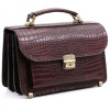 Коричнева шкіряна борсетки Manufatto Візитка 2 Brown Croco