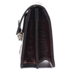 Коричневая кожаная борсетка с ремнём Manufatto Визитка 3 Brown Croco - Фото № 102