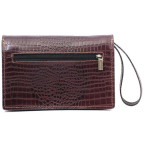 Коричневая кожаная борсетка с ремнём Manufatto Визитка 3 Brown Croco - Фото № 103