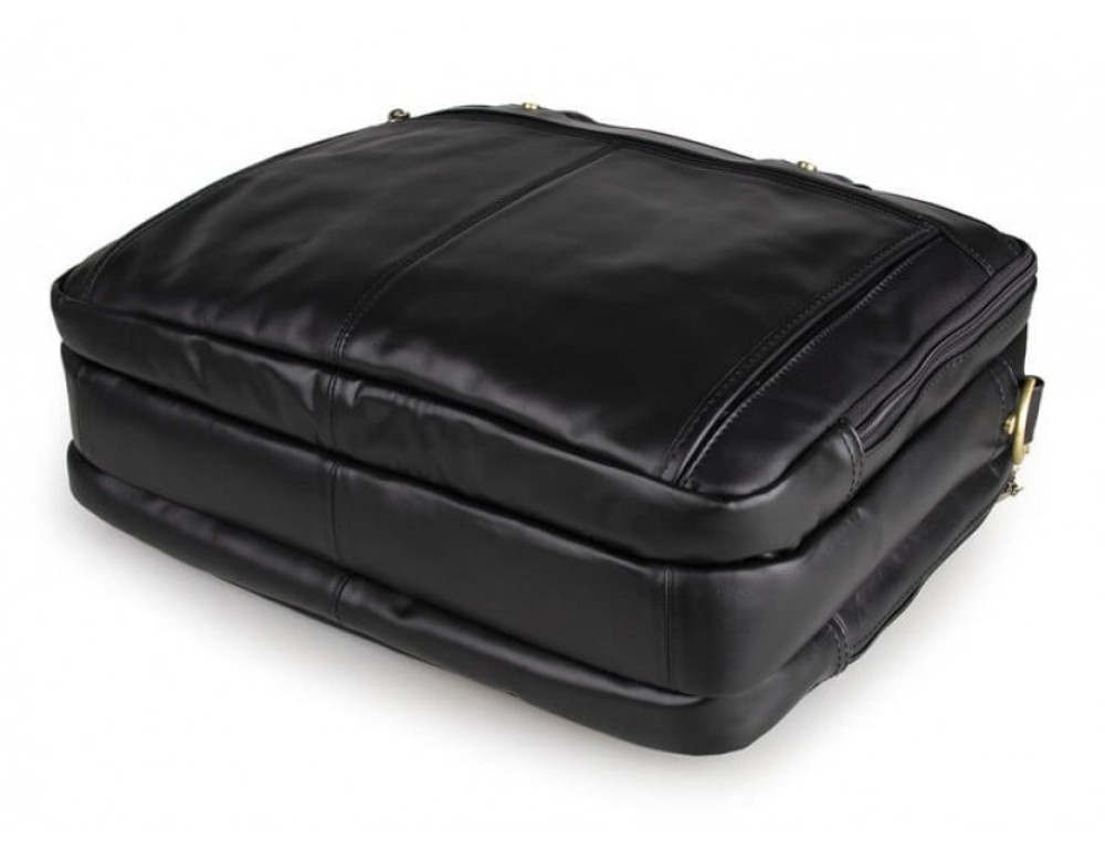 Місткий шкіряний портфель JASPER & MAINE 7146A-1 чорний - Фотографія № 4