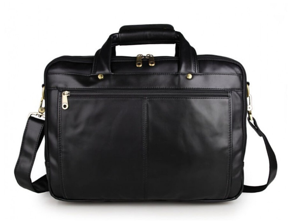 Місткий шкіряний портфель JASPER & MAINE 7146A-1 чорний - Фотографія № 8