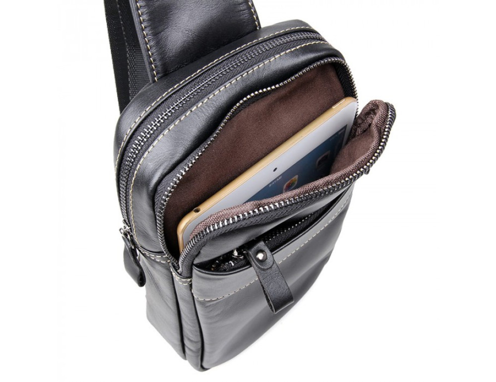 Шкіряний рюкзак Tiding Bag 4002A чорний - Фотографія № 4