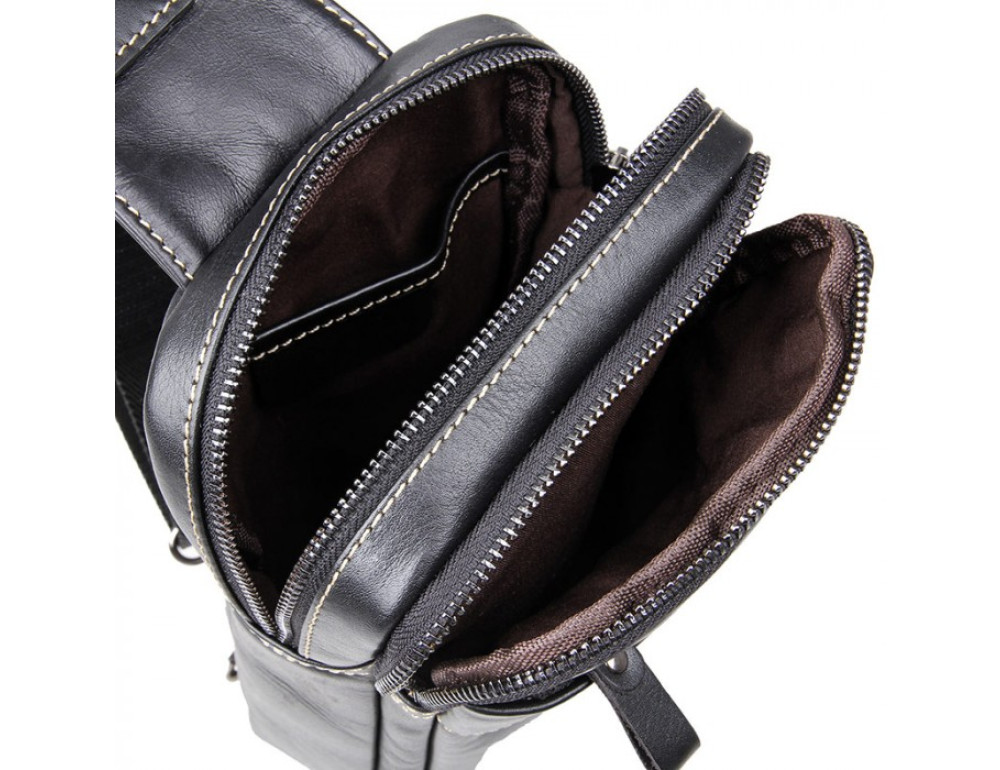 Шкіряний рюкзак Tiding Bag 4002A чорний - Фотографія № 7