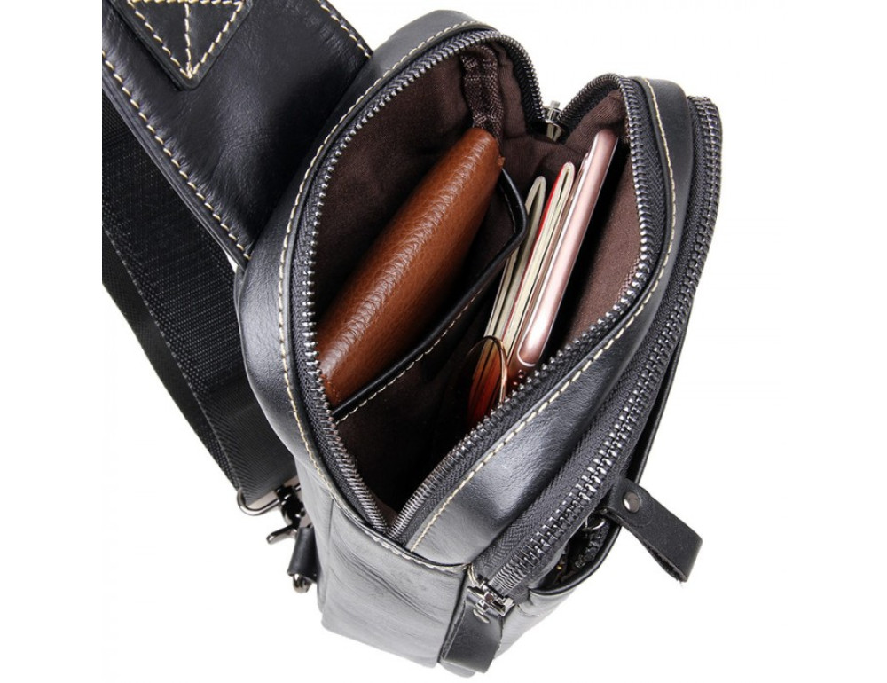 Шкіряний рюкзак Tiding Bag 4002A чорний - Фотографія № 8