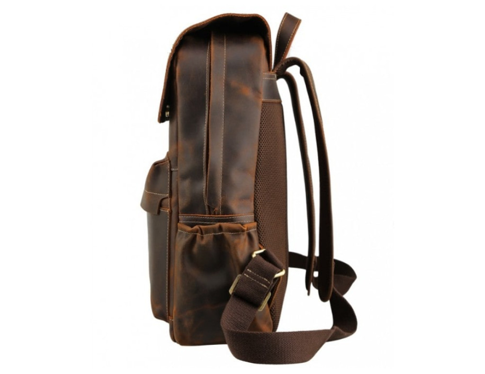 Мужской кожаный рюкзак Tiding Bag Bp5-2805J коричневый - Фото № 3