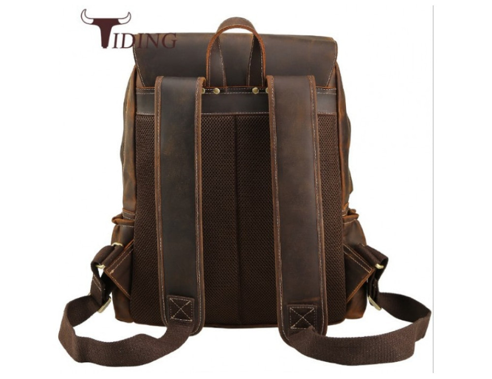 Мужской кожаный рюкзак Tiding Bag Bp5-2805J коричневый - Фото № 4