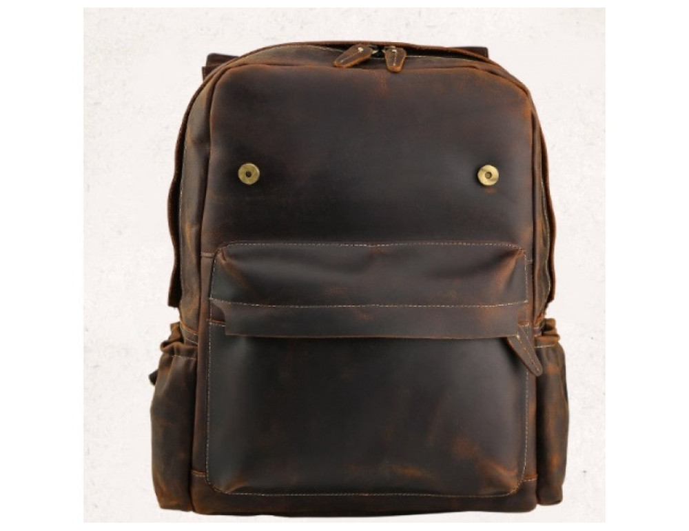 Мужской кожаный рюкзак Tiding Bag Bp5-2805J коричневый - Фото № 5
