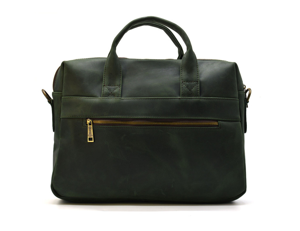 Зелена сумка шкіряна під ноутбук 15.6 дюмів TARWA RE-7122-3md - Фотографія № 5