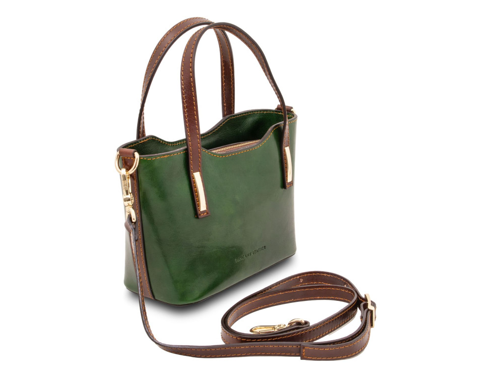 Зелена сумка жіноча з натуральної шкіри Amelia Tuscany Leather TL142406 Green - Фотографія № 2