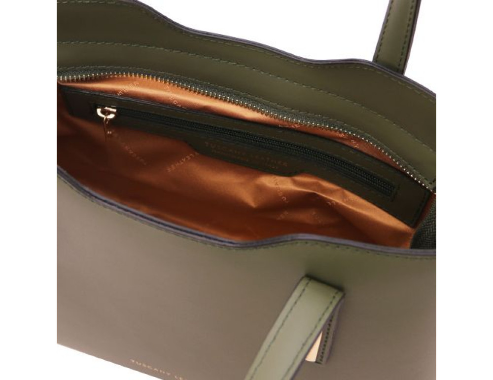 Зелена жіноча сумочка OLIMPIA Tuscany Leathe TL141521 FOREST GREEN - Фотографія № 4