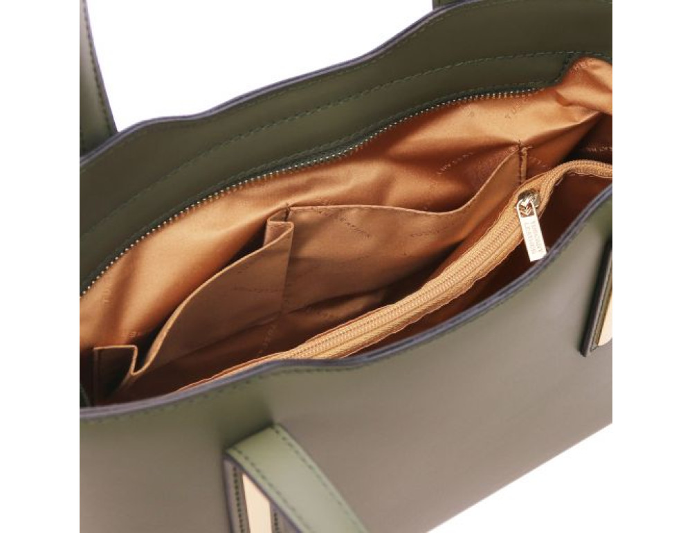 Зелена жіноча сумочка OLIMPIA Tuscany Leathe TL141521 FOREST GREEN - Фотографія № 5