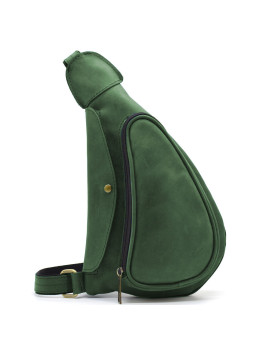 Зелёный кожаный маленький нагрудный рюкзак Tarwa RE-3026-3md