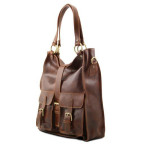 Жіноча велика сумка шопер із натуральної шкіри Tuscany Leather MELISSA TL140928 Brown - Фотографія № 101