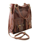 Жіноча велика сумка шопер із натуральної шкіри Tuscany Leather MELISSA TL140928 Brown - Фотографія № 102