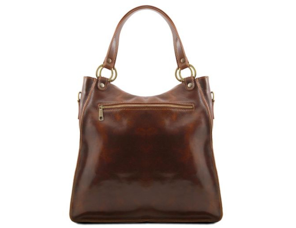 Жіноча велика сумка шопер із натуральної шкіри Tuscany Leather MELISSA TL140928 Brown - Фотографія № 4