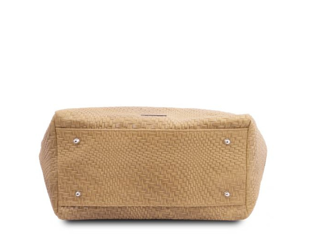 Жіноча шкіряна сумка бежевого кольору Tuscany Leathe TL142066 BEIGE - Фотографія № 5