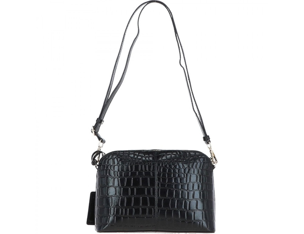 Жіноча шкіряна сумка через плече Ashwood 63787 BLACK/CROC - Фотографія № 3