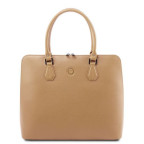 Жіноча шкіряна сумочка бежевого кольору Magnolia Tuscany Leather TL141809 Champagne - Фотографія № 100