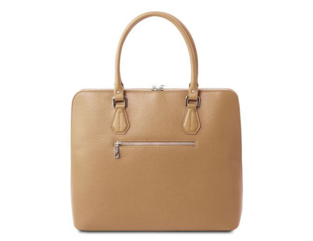 Жіноча шкіряна сумочка бежевого кольору Magnolia Tuscany Leather TL141809 Champagne - Фотографія № 4