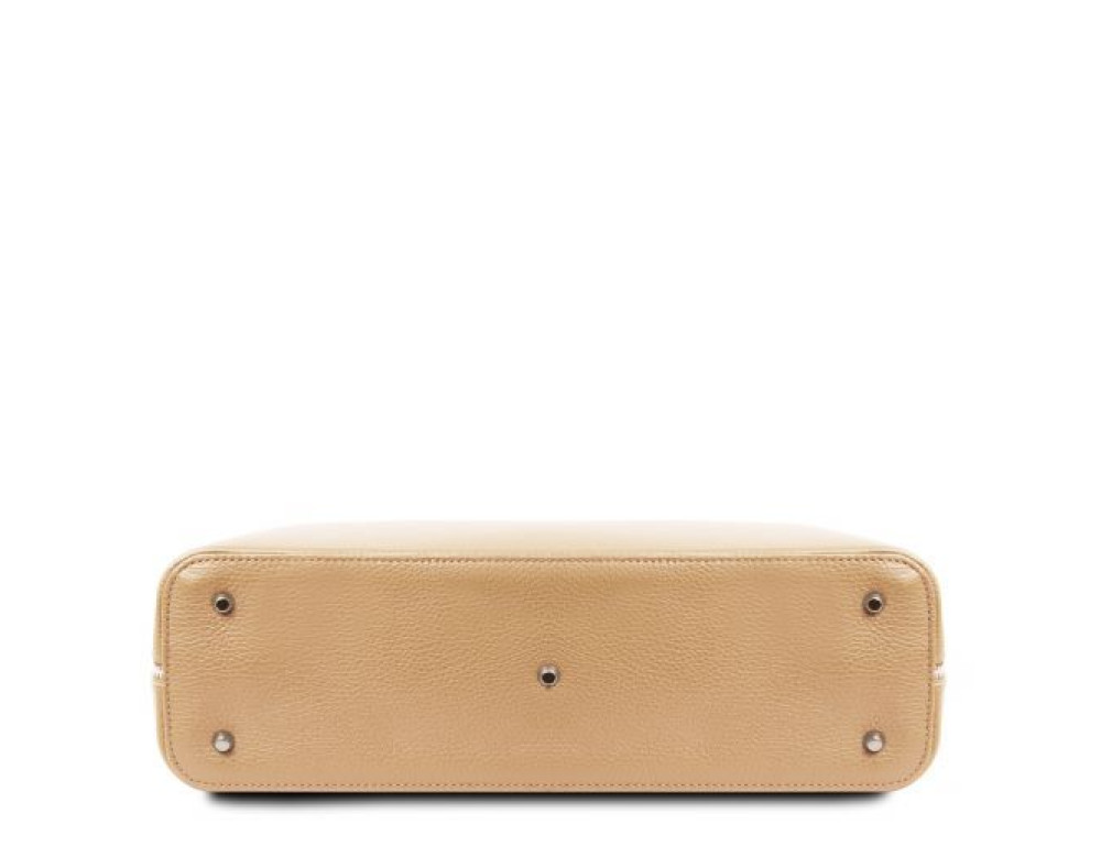Жіноча шкіряна сумочка бежевого кольору Magnolia Tuscany Leather TL141809 Champagne - Фотографія № 6