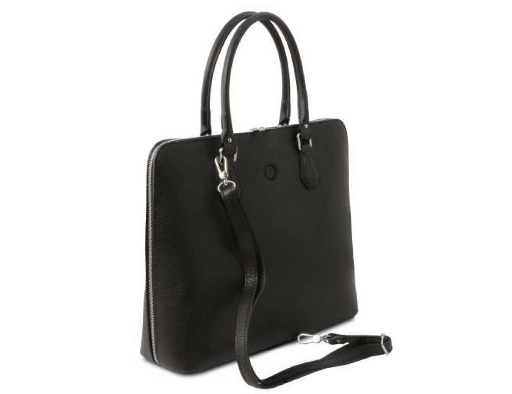 Жіноча шкіряна сумочка чорного кольору Magnolia Tuscany Leather TL141809 Black - Фотографія № 2