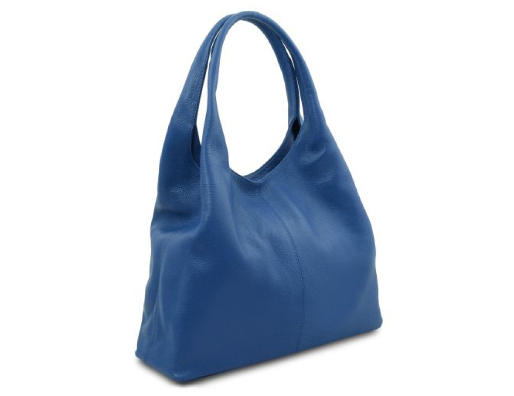 Жіноча сумка шоппер із м'якої телячої шкіри Tuscany TL142264 Blue - Фотографія № 2