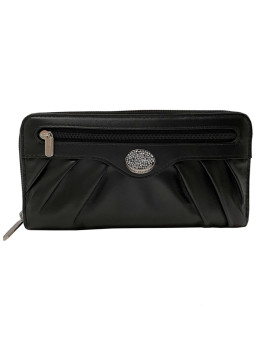 Женский кожаный кошелёк чёрный Tony Perotti Swarovski 3160 nero