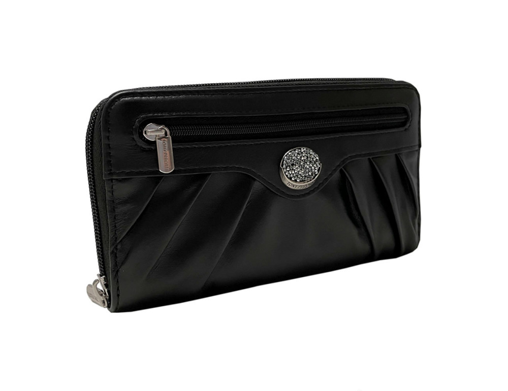 Жіночий шкіряний гаманець чорний Tony Perotti Swarovski 3160 nero - Фотографія № 2