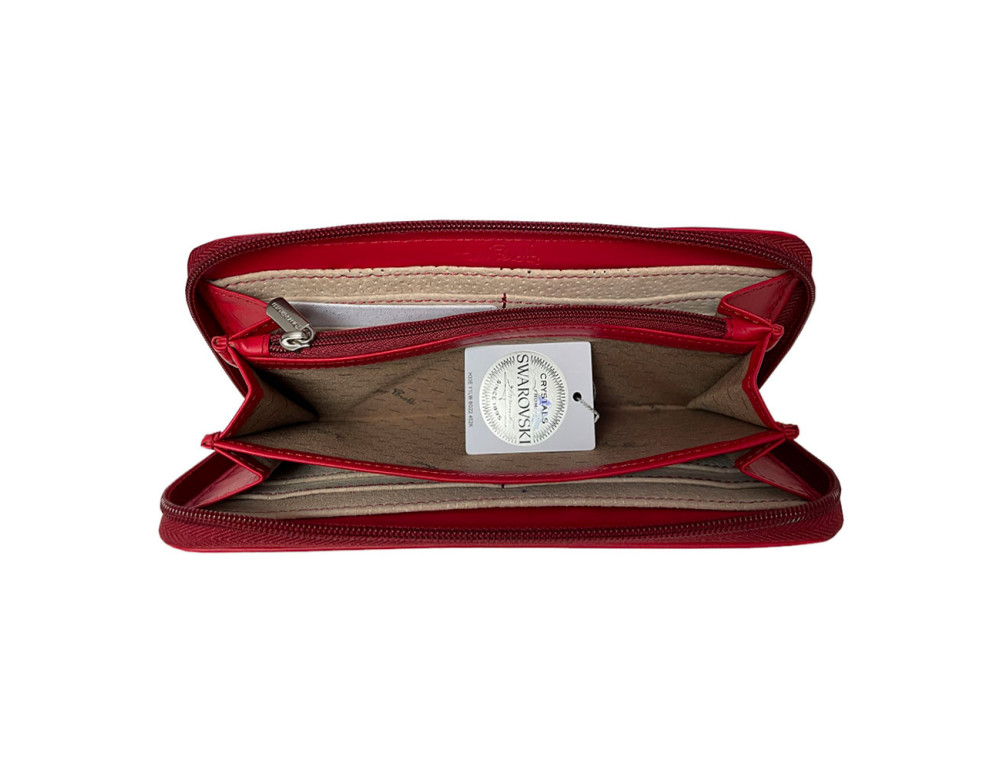 Жіночий шкіряний гаманець червоного кольору Tony Perotti Swarovski 3160 marlboro - Фотографія № 3