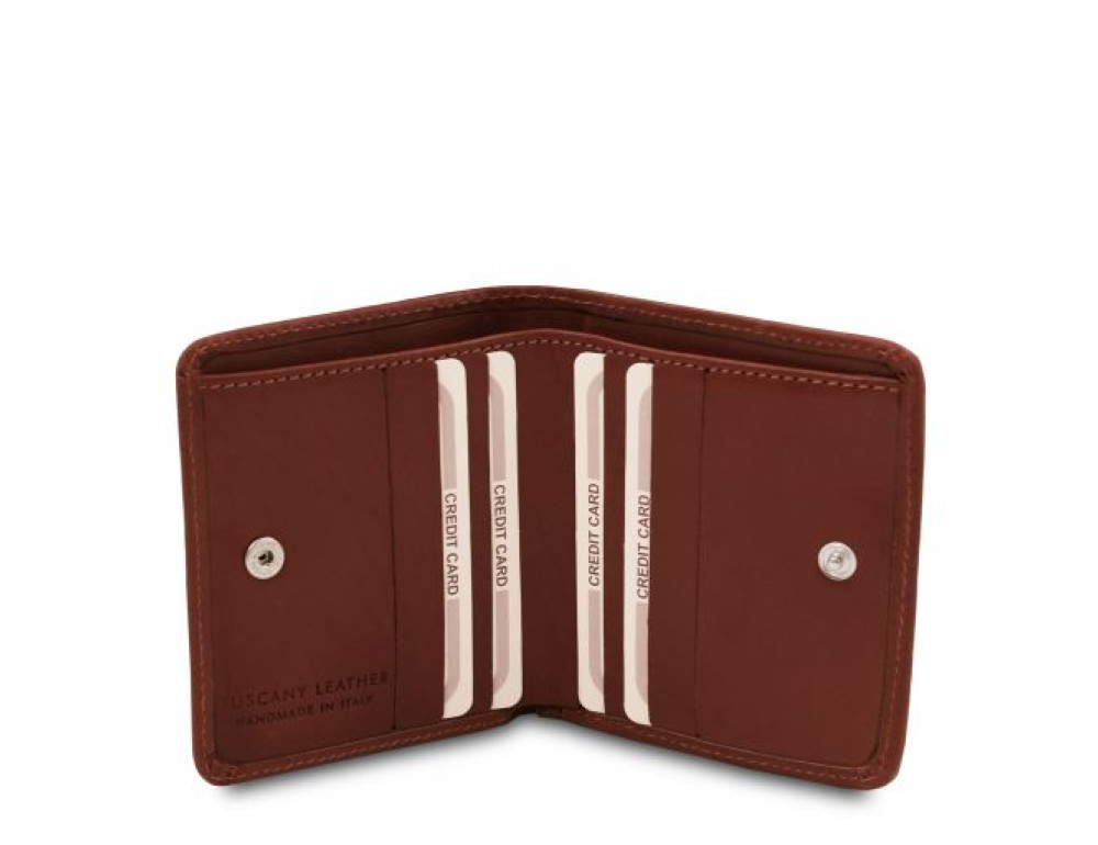 Жіночий маленький гаманець з натуральної шкіри Італія Tuscany Leather TL142059 Brown - Фотографія № 3
