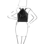 Жіночий рюкзак транфсормер із м'якої шкіри DELHI Tuscany Leather TL140962 Black - Фотографія № 101
