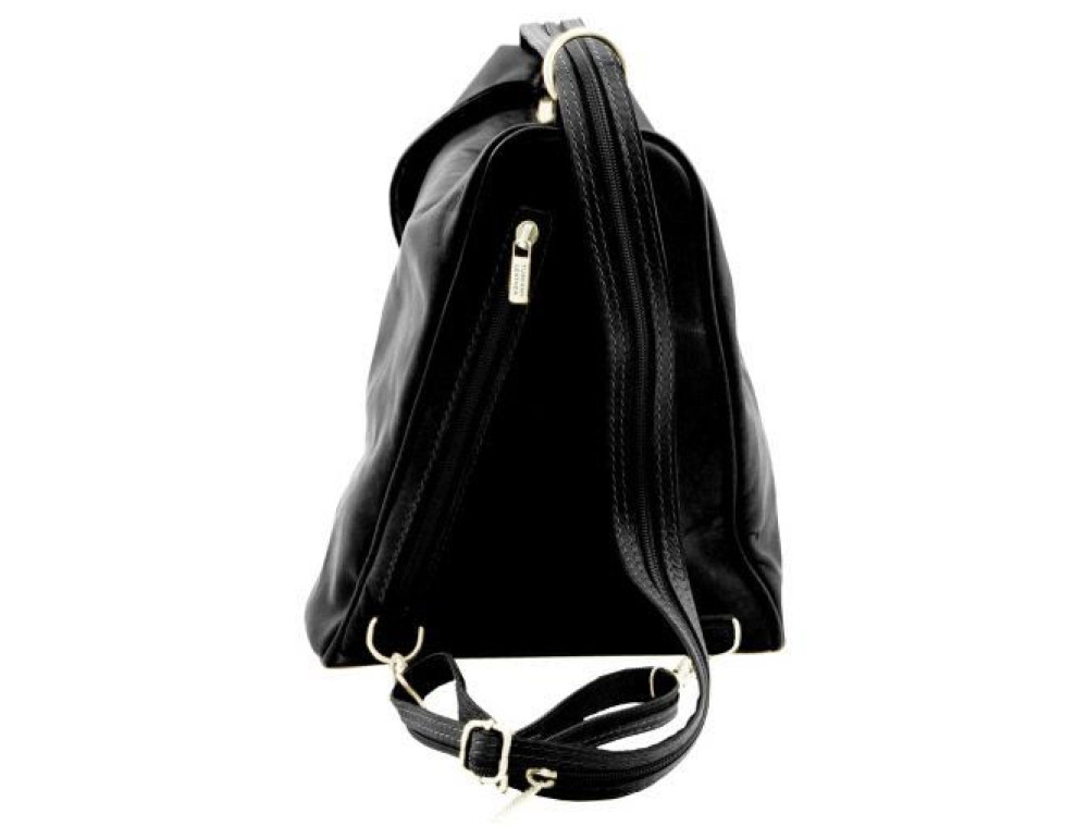 Жіночий рюкзак транфсормер із м'якої шкіри DELHI Tuscany Leather TL140962 Black - Фотографія № 3