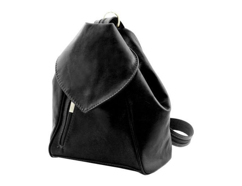 Жіночий рюкзак транфсормер із м'якої шкіри DELHI Tuscany Leather TL140962 Black - Фотографія № 4