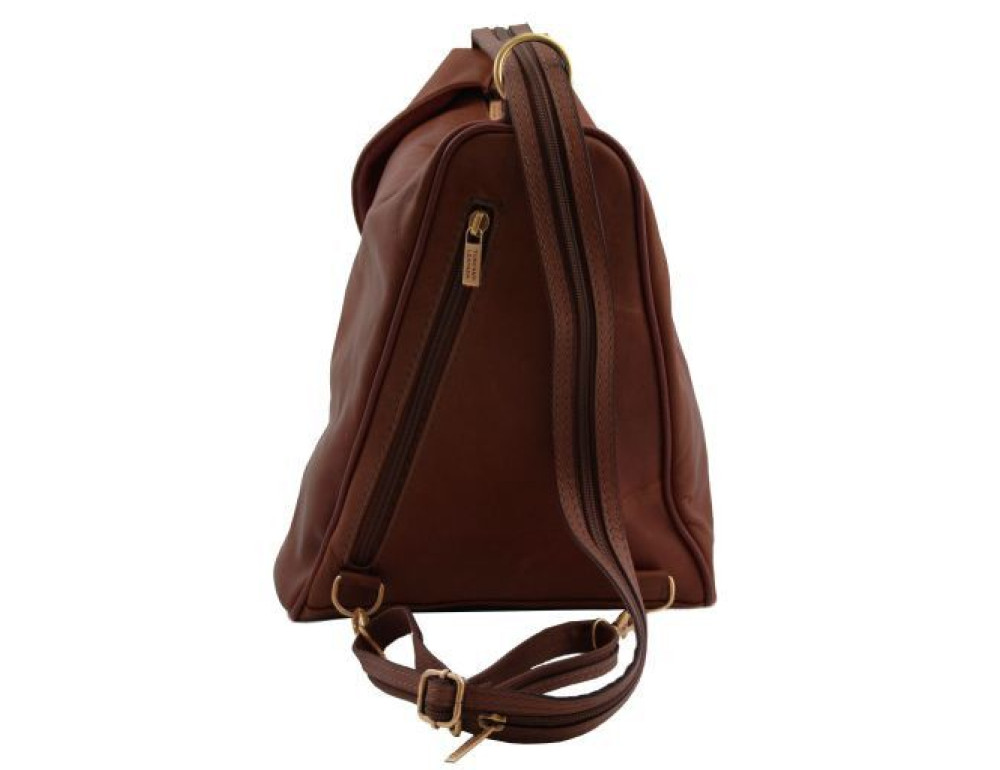 Жіночий рюкзак транфсормер із м'якої шкіри DELHI Tuscany Leather TL140962 Black - Фотографія № 5